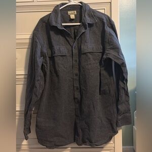L.L. Bean Button-Up Shirt Jacket in Charcoal Gray